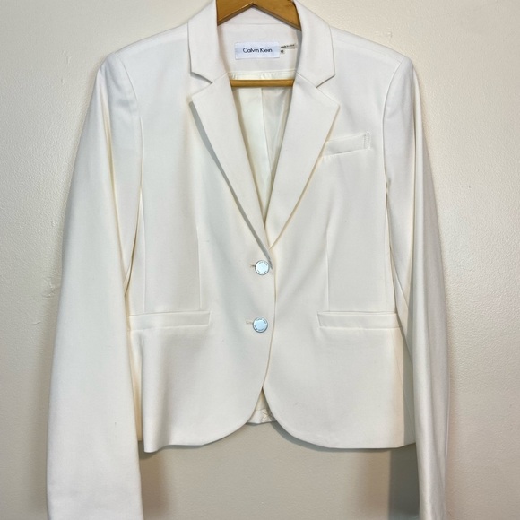 NWT Calvin Klein Luxe Stretch 2 Button Notch Lapel Long Sleeve Blazer - Picture 9 of 15
